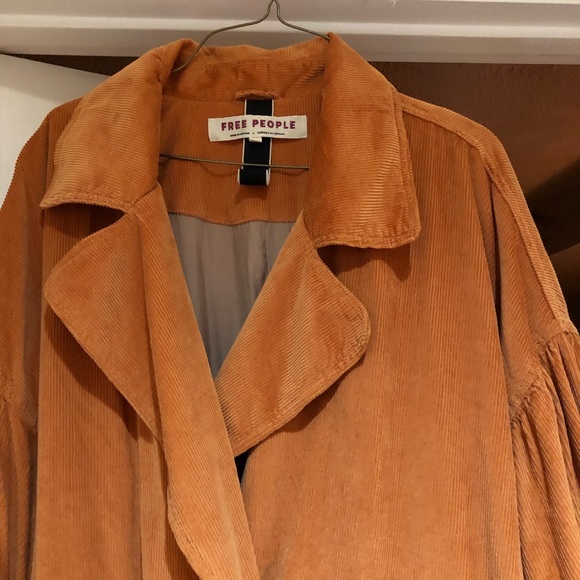 Free People Jenna Cord Trench Coat Cotton XL NWT - Picture 8 of 9